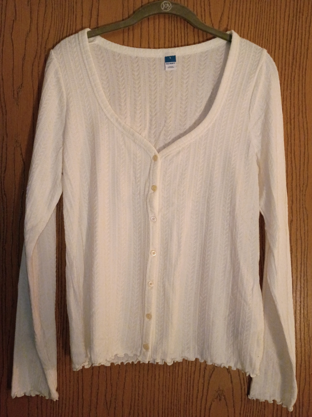 Lightweight Offwhite Button-Front Women's Sweater